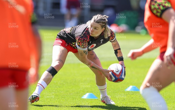 250426 - England v Wales, 2026 Guinness Women’s 6 Nations - Keira Bevan of Wales during warm up