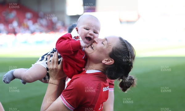 250426 - England v Wales, 2026 Guinness Women’s 6 Nations - Jasmine Joyce of Wales with Ralphie at the end of the match