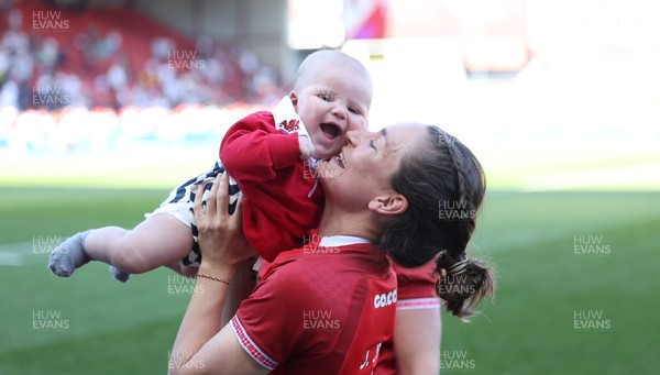 250426 - England v Wales, 2026 Guinness Women’s 6 Nations - Jasmine Joyce of Wales with Ralphie at the end of the match
