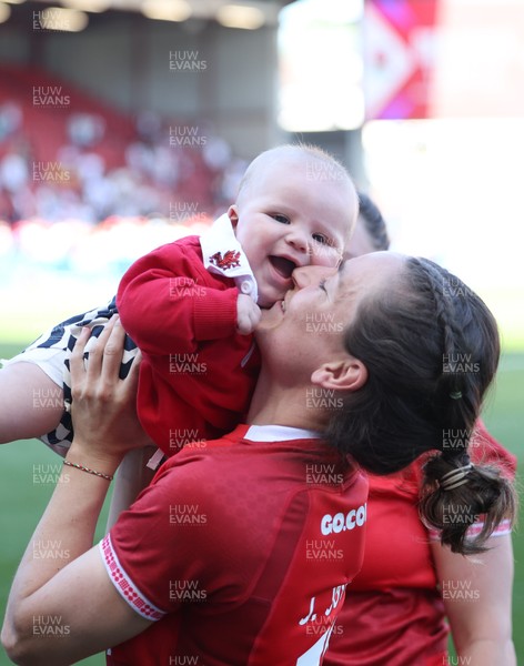250426 - England v Wales, 2026 Guinness Women’s 6 Nations - Jasmine Joyce of Wales with Ralphie at the end of the match