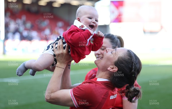 250426 - England v Wales, 2026 Guinness Women’s 6 Nations - Jasmine Joyce of Wales with Ralphie at the end of the match