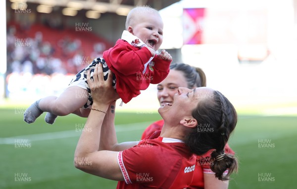 250426 - England v Wales, 2026 Guinness Women’s 6 Nations - Jasmine Joyce of Wales with Ralphie at the end of the match