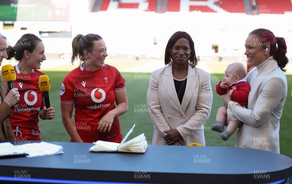 250426 - England v Wales, 2026 Guinness Women’s 6 Nations - Jasmine Joyce of Wales and Alisha Joyce of Wales give BBC interview after the match