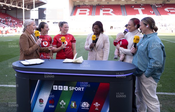 250426 - England v Wales, 2026 Guinness Women’s 6 Nations - Jasmine Joyce of Wales and Alisha Joyce of Wales give BBC interview after the match