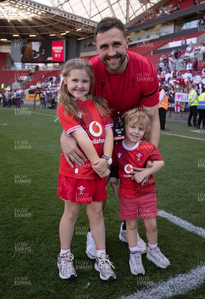 250426 - England v Wales, 2026 Guinness Women’s 6 Nations - Ashley Beck, Wales Women interim attack coach with family