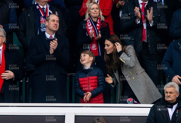 260222 - England v Wales - Guinness 6 Nations - The Duke and Duchess of Cambridge William and Kate attend the game with their son Prince George