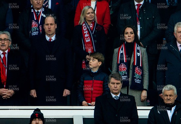 260222 - England v Wales - Guinness 6 Nations - The Duke and Duchess of Cambridge William and Kate attend the game with their son Prince George
