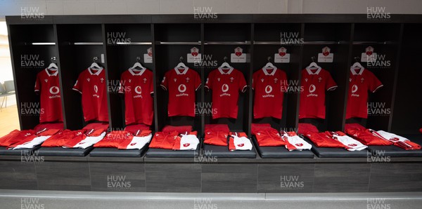 300324 - England v Wales, Guinness Women’s 6 Nations - Wales team jerseys hang in the changing room ahead of the match
