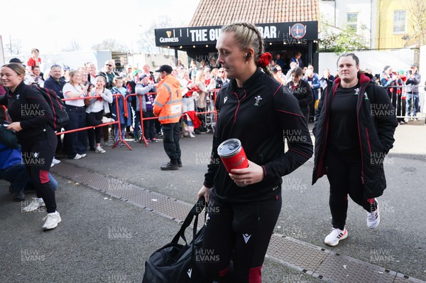 300324 - England v Wales, Guinness Women’s 6 Nations -  Hannah Jones of Wales arrives at the stadium ahead of the start of the match