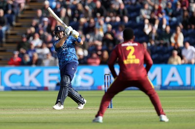 010625 - England v West Indies - 2nd ODI at Sophia Gardens - Joe Root of England hits the ball for four runs