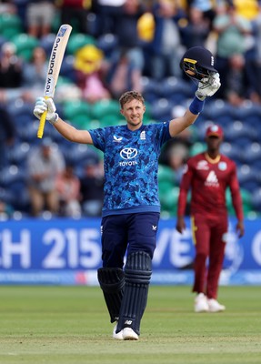 010625 - England v West Indies - 2nd ODI at Sophia Gardens - Joe Root of England celebrates as England win the game, as he becomes England�s highest ever run scorer
