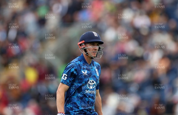 010625 - England v West Indies - 2nd ODI at Sophia Gardens - Harry Brook of England leaves the field after being dismissed