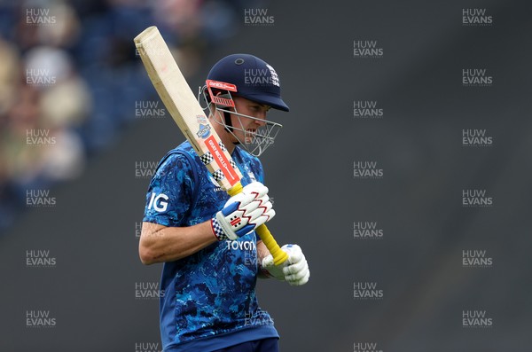 010625 - England v West Indies - 2nd ODI at Sophia Gardens - Harry Brook of England leaves the field after being dismissed
