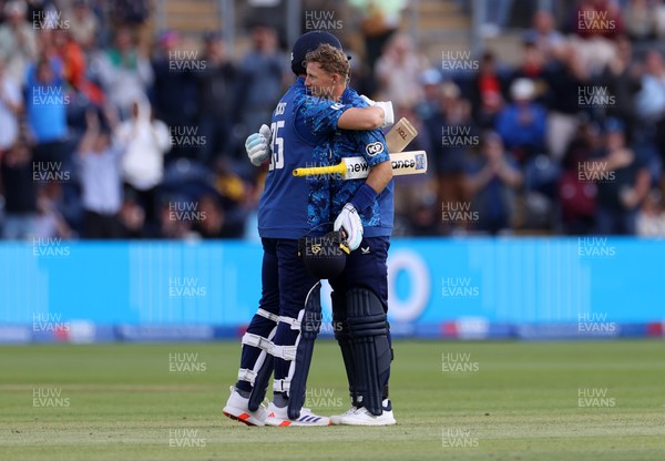 010625 - England v West Indies - 2nd ODI at Sophia Gardens - Joe Root of England celebrates scoring his century