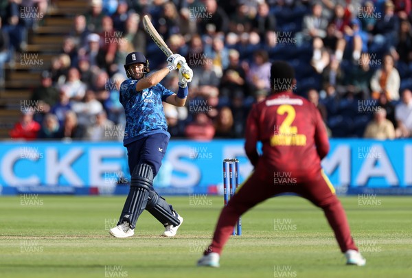 010625 - England v West Indies - 2nd ODI at Sophia Gardens - Joe Root of England hits the ball for four runs