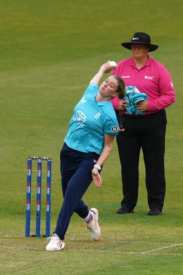 160526 - England Women v New Zealand Women - Metro Bank One Day International - Lauren Bell of England Women bowling
