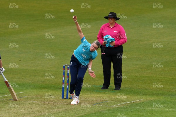 160526 - England Women v New Zealand Women - Metro Bank One Day International - Lauren Bell of England Women bowling