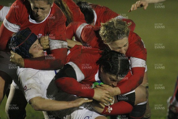 06.02.10 England v Wales - Women's - 6 Nations -  Wales'  Hannah Roberts is drives forward.  