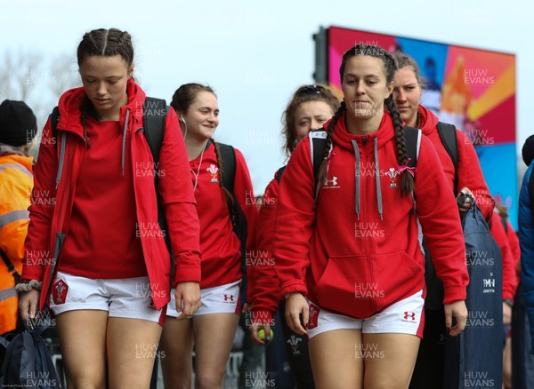 070320 - England v Wales, Women's Six Nations 2020 - Members of the Wales Women's squad arrive at The Stoop ahead of the match against England