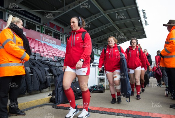 070320 - England v Wales, Women's Six Nations 2020 - Members of the Wales Women's squad arrive at The Stoop ahead of the match against England
