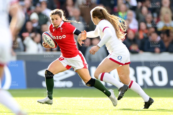 090422 - England Women v Wales Women - TikTok Womens Six Nations - Jasmine Joyce of Wales