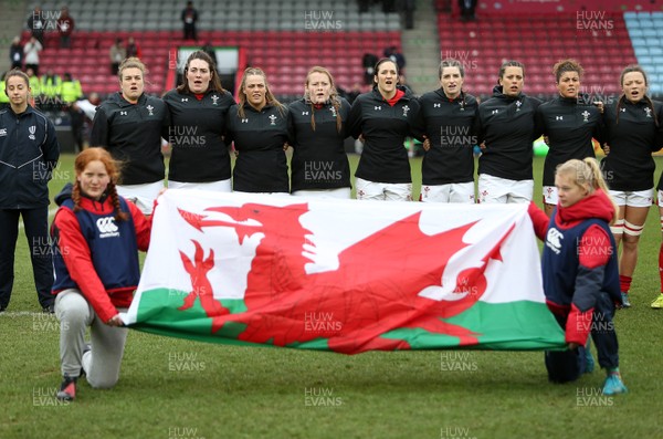 100218 - England Women v Wales Women - Natwest 6 Nations - Wales anthem