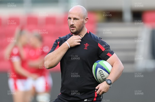 140922 - England Women v Wales Women, Women’s Rugby World Cup Warm-up Match - Wales coach Richard Whiffin during warm up