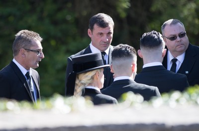 280918 - Enzo Calzaghe Funeral, Newbridge, South Wales - Former World Champion Joe Calzaghe arrives at the church for the funeral of  his father and boxing trainer Enzo Calzaghe