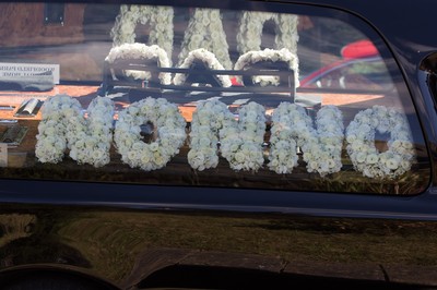 280918 - Enzo Calzaghe Funeral, Newbridge, South Wales - Floral tributes for the funeral of  his father and boxing trainer Enzo Calzaghe