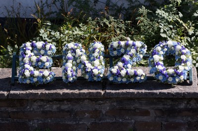 280918 - Enzo Calzaghe Funeral, Newbridge, South Wales - Floral tributes for the funeral of  his father and boxing trainer Enzo Calzaghe