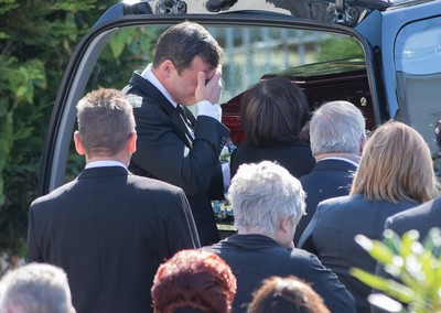 280918 - Enzo Calzaghe Funeral, Newbridge, South Wales - Former World Champion boxer Joe Calzaghe after the funeral of his father and boxing trainer Enzo Calzaghe