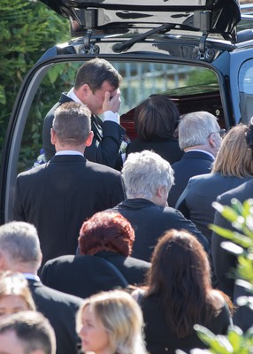 280918 - Enzo Calzaghe Funeral, Newbridge, South Wales - Former World Champion boxer Joe Calzaghe after the funeral of his father and boxing trainer Enzo Calzaghe