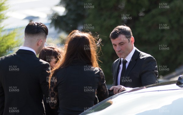 280918 - Enzo Calzaghe Funeral, Newbridge, South Wales - Former World Champion Joe Calzaghe arrives at the church for the funeral of  his father and boxing trainer Enzo Calzaghe