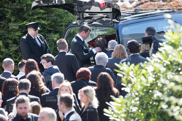 280918 - Enzo Calzaghe Funeral, Newbridge, South Wales - Former World Champion boxer Joe Calzaghe after he lead the coffin out of the church at the funeral of his father and boxing trainer Enzo Calzaghe