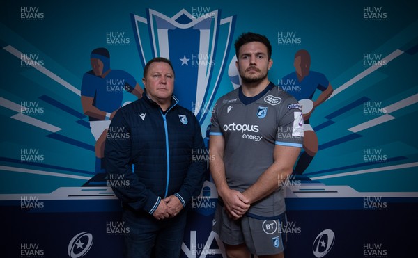 061119 - EPCR 2019-20 Season Launch, Principality Stadium -  Cardiff Blues coach John Mulvihill and player Ellis Jenkins at the 2019-20 season launch of the Heineken Champions Cup and Challenge Cup for Gallagher Premiership Rugby and PRO14 Clubs