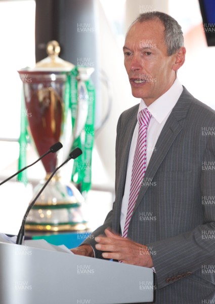 170713 - ERC 2014 Finals Announcement, Millennium Stadium, Cardiff -The announcement that the ERC 2014 Finals will be staged in Cardiff Pictured speaking during the press conference at the Millennium Stadium is John Griffiths, Welsh Government Minister for Sport and Culture Picture issued for free editorial use by the ERC by Huw Evans Agency, Cardiff