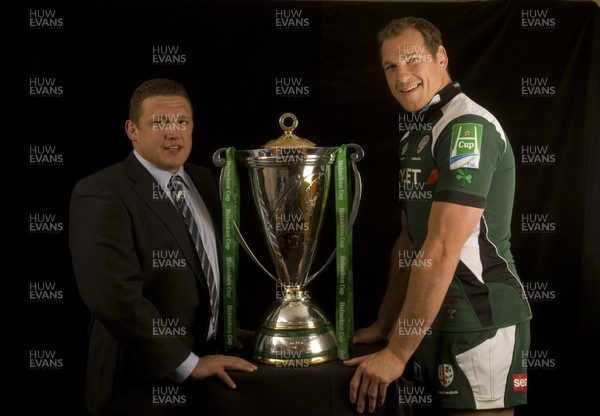 29.09.09 - Heineken Cup Launch 2009/2010 - London Irish Coach, Tony Booth and Captain, Bob Casey at todays launch. ***ERC RELEASE PICTURES*** 