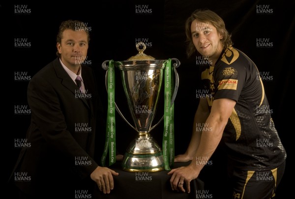 29.09.09 - Heineken Cup Launch 2009/2010 - Ospreys Coach, Sean Holley and Captain, Ryan Jones at todays launch. ***ERC RELEASE PICTURES*** 