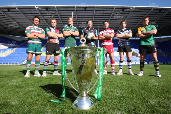 29.09.09 - ERC Heineken Cup Season launch, Madejski Stadium, Reading. Representatives of the English sides in the 2009/10 Heineken Cup at the launch at The Madejski Stadium, Reading. (Left to right) Harry Ellis, Leicester Tigers; Will Skinner, Harlequins; Bob Casey, London Irish; Dean Schofield, Sale Sharks; Butch James, Bath Rugby and Dylan Hartley, Northampton Saints. ***ERC RELEASE PICTURES*** 