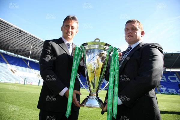 29.09.09 - ERC Heineken Cup Season launch, Madejski Stadium, Reading. Coaches of the teams who will compete in Pool 6 of the 2009/10 Heineken Cup, at the launch at The Madejski Stadium, Reading. Left to right, Nigel Davies of Scarlets and Toby Booth of London Irish. ***ERC RELEASE PICTURES***   