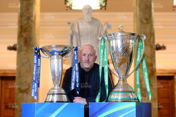 120514 - Heineken Cup and Amlin Challenge Cup winning coach Shaun Edwards at City Hall in Cardiff during the handing over of the European Rugby Cup trophies ahead of the Finals on 23rd and 24th of May