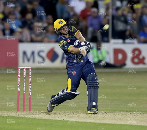 130718 - Essex v Glamorgan - Vitality T20 Blast -  Chris Cooke of Glamorgan smashes a huge 6 on the way to victory 