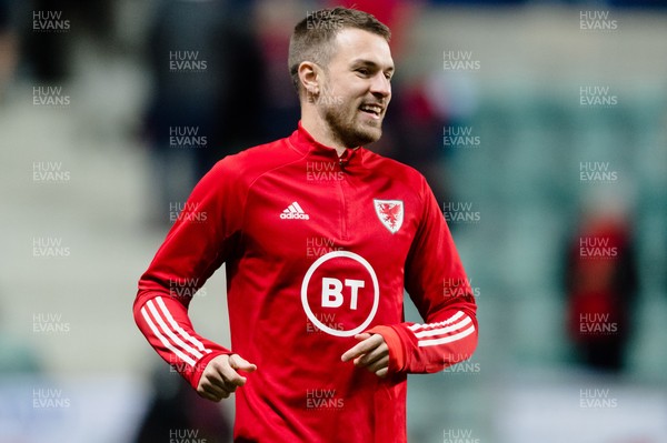 111021 - Estonia & Wales - Group E 2022 FIFA World Cup European Qualifier - Wales' Aaron Ramsey prior to the match