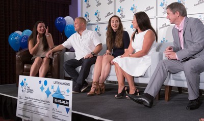 030816 -  EuroMillions Lottery Winners, Newport - EuroMillions Jackpot winners, left to right, Stephanie Davies, Steve Powell, Courtney Davies, Sonia Davies and Keith Reynolds of Monmouth during the press conference to announce their £61 million jackpot win