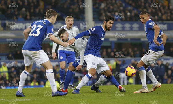 241118 - Everton v Cardiff City - Premier League -  Andre Gomes of Everton takes ball away from Callum Paterson of Cardiff