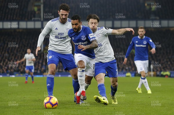 241118 - Everton v Cardiff City - Premier League -  Harry Arter of Cardiff and Theo Walcott of Everton and Sean Morrison of Cardiff