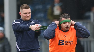 180126 - Exeter Chiefs v Cardiff Rugby - EPCR Challenge Cup - Javan Sebastian of Cardiff Rugby during warm up