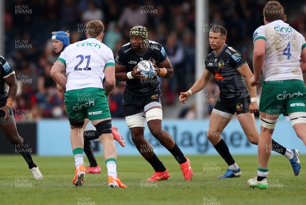 110525 - Exeter Chiefs v Northampton Saints - Gallagher Premiership - Christ Tshiunza of Exeter 