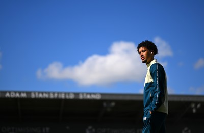 140326 - Exeter City v Cardiff City - Sky Bet League 1 - Calum Scanlon of Cardiff City walk the pitch ahead of kick off 