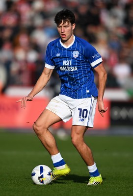 140326 - Exeter City v Cardiff City - Sky Bet League 1 - Rubin Colwill of Cardiff City looks on 